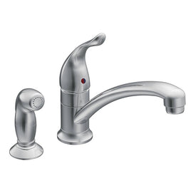 Chateau Single Handle Low-Arc Kitchen Faucet with Side Spray