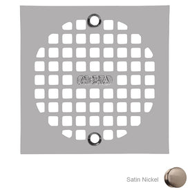 Drain Grate Satin Nickel/Brushed Nickel 4-1/4 Inch Square Cast Brass