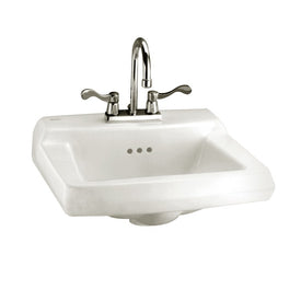 Lavatory Sink Comrade Wall Mount 20 x 18-1/4 Inch 4 Inch Spread Rectangle ADA White