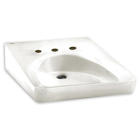 Wheelchair Accessible Wall-Mount Bathroom Sink with 3 Faucet Holes (10-1/2" Centers)