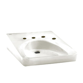 Wheelchair Accessible Wall-Mount Bathroom Sink with 4 Faucet Holes (10-1/2" Centers)