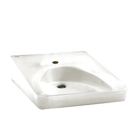 Wheelchair Accessible Wall-Mount Bathroom Sink with Single Faucet Hole