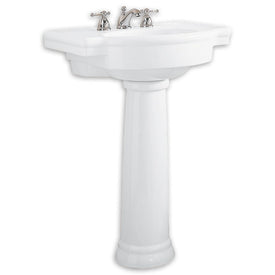 Retrospect 27" Pedestal Bathroom Sink with Base for 8" Widespread Faucet