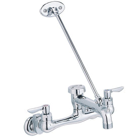 Wall-Mount Two Handle Widespread Utility Faucet with Top Brace