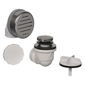 Waste and Overflow Assembly Classic with Touch Toe Closure Satin Nickel/Brushed Nickel 1-1/2 Inch PVC