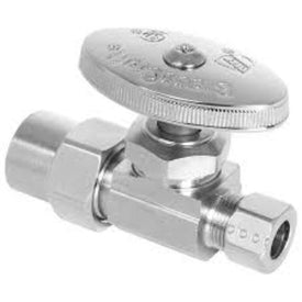 Straight Stop Valve 1/2 x 3/8 Inch Lead Free Brass Chrome Plated Multi Turn CPVC x Compression