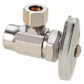 Angle Stop Valve 1/2 x 3/8 Inch Lead Free Brass Chrome Plated Multi Turn Sweat x Compression