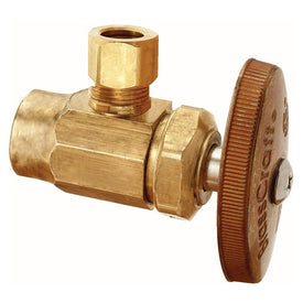 Angle Stop Valve 1/2 x 3/8 Inch Lead Free Brass Rough Brass Cross Sweat x Compression