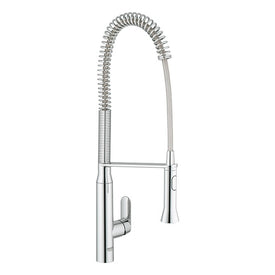 Kitchen Faucet K7 Semi-Professional 1 Lever ADA Starlight Chrome Flexible Dual Spray Swivel 1 Hole 5-7/8 Inch 1.75 GPM