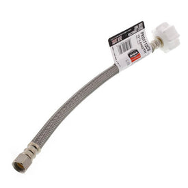 Toilet Connector 3/8 x 7/8 x 12 Inch Compression x FIP Click Seal Braided Stainless Steel