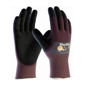 ATG MaxiDry Ultra-Lightweight Large Nitrile-Coated Nylon Gloves with Lycra Lining - Purple/Black