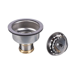 Basket Strainer Deep Cup with Brass Nut Stainless Steel Brass