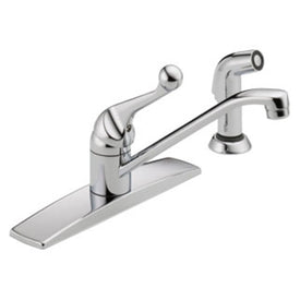 Classic Single Handle Kitchen Faucet with Escutcheon/Side Sprayer