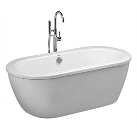 Cadet 66"L x 32"W Oval Freestanding Bathtub with Tub Filler and Drain