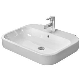 Lavatory Sink Happy D.2 Wall Mount with Overflow 18-3/4 x 23-5/8 Inch Rectangle White 1 Hole
