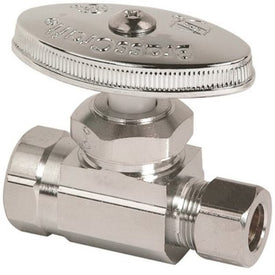 Straight Stop Valve 3/8" Lead Free Brass Chrome Plated FIPxCompression