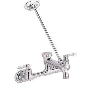 Wall-Mount Two Handle 8" Widespread Utility Faucet with Top Brace