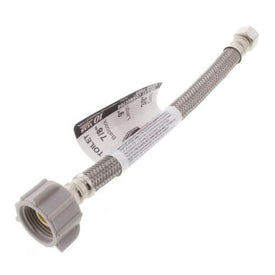 Toilet Connector 3/8 x 7/8 x 9 Inch Compression x FIP Braided Stainless Steel