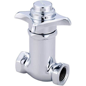 Urinal Valve Self Closing 1/2 Inch Polished Chrome Cast Brass for Toilet