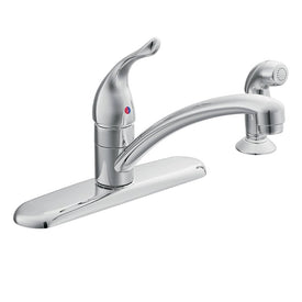 Chateau Single Handle Low-Arc Kitchen Faucet with Side Sprayer