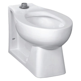 Huron Floor-Mount Universal Flushometer Elongated Toilet Bowl with Top Spud/Bedpan Lugs