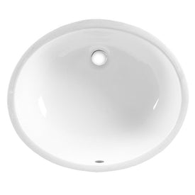 Ovalyn 21-1/2"W Oval Undermount Bathroom Sink with Glazed Underside