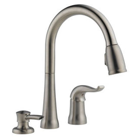 Kate Single Handle Pull Down Kitchen Faucet with Soap Dispenser