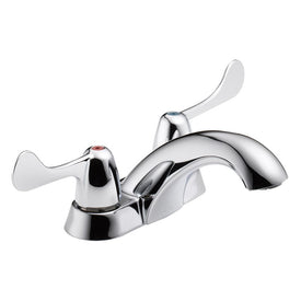 Classic Two Handle Centerset Bathroom Faucet with Metal Grid Strainer