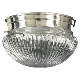 Signature Single-Light Small Ribbed Mushroom Flush Mount Ceiling Fixture