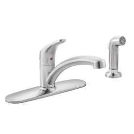 Colony Pro Single Handle Kitchen Faucet with Side Sprayer and Deck Plate