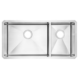 Pekoe 35" Offset Double Bowl Stainless Steel Undermount Kitchen Sink