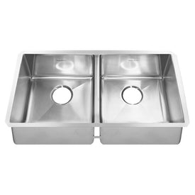 Pekoe 35" Equal Double Bowl Stainless Steel Undermount Kitchen Sink