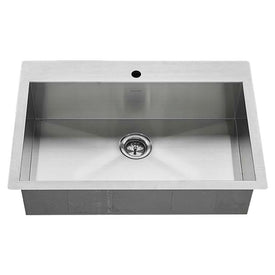 Edgewater 33" Single Bowl Stainless Steel Dual Mount Kitchen Sink