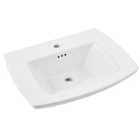 Edgemere 25"W Fireclay Pedestal Sink Top Only for Single-Hole Faucet