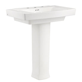 Townsend 30" x 19-1/2" Pedestal Sink with 3 Holes with 8" Centers