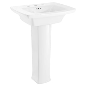 Edgemere 25"W Fireclay Pedestal Sink with Base for 8" Widespread Faucet