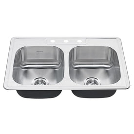 Colony 25" x 22" Single Bowl Stainless Steel Drop-In Kitchen Sink with Faucet