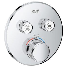 Grohtherm SmartControl Dual-Function Round Thermostatic Valve Trim with Control Module