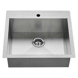 Edgewater 25" x 22" Single Bowl Stainless Steel Dual Mount Kitchen Sink