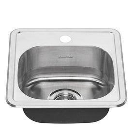 Colony 15" x 15" Single Bowl ADA Stainless Steel Drop-In Kitchen Sink with 1 Hole