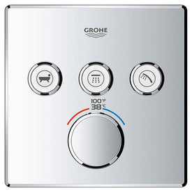 Grohtherm SmartControl Triple-Function Square Thermostatic Valve Trim with Control Module