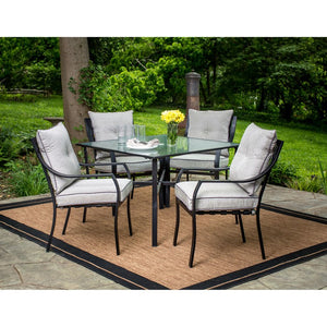LAVDN5PC-SLV Outdoor/Patio Furniture/Patio Dining Sets