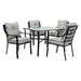LAVDN5PC-SLV Outdoor/Patio Furniture/Patio Dining Sets