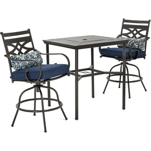 MCLRDN3PCBRSW2-NVY Outdoor/Patio Furniture/Patio Dining Sets