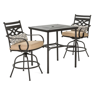 Product Image: MCLRDN3PCBRSW2-TAN Outdoor/Patio Furniture/Patio Dining Sets