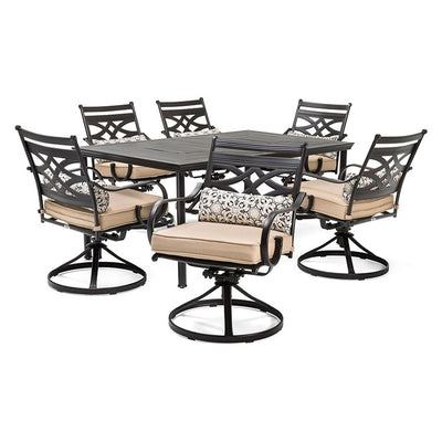 Product Image: MCLRDN7PCSQSW6-TAN Outdoor/Patio Furniture/Patio Dining Sets