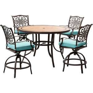 MONDN5PCBR-C-BLU Outdoor/Patio Furniture/Patio Bar Furniture