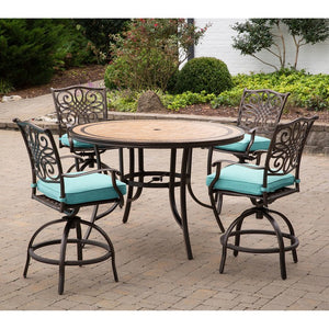 MONDN5PCBR-C-BLU Outdoor/Patio Furniture/Patio Bar Furniture