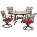 MONDN5PCSW-4-RED Outdoor/Patio Furniture/Patio Dining Sets