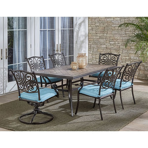 MONDN7PCSW-2-BLU Outdoor/Patio Furniture/Patio Dining Sets